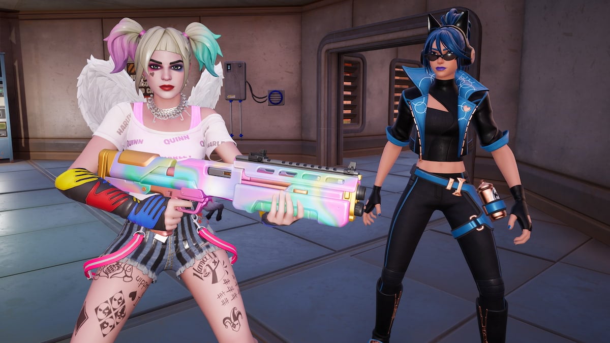 Holding gun and standing with hope in fortnite