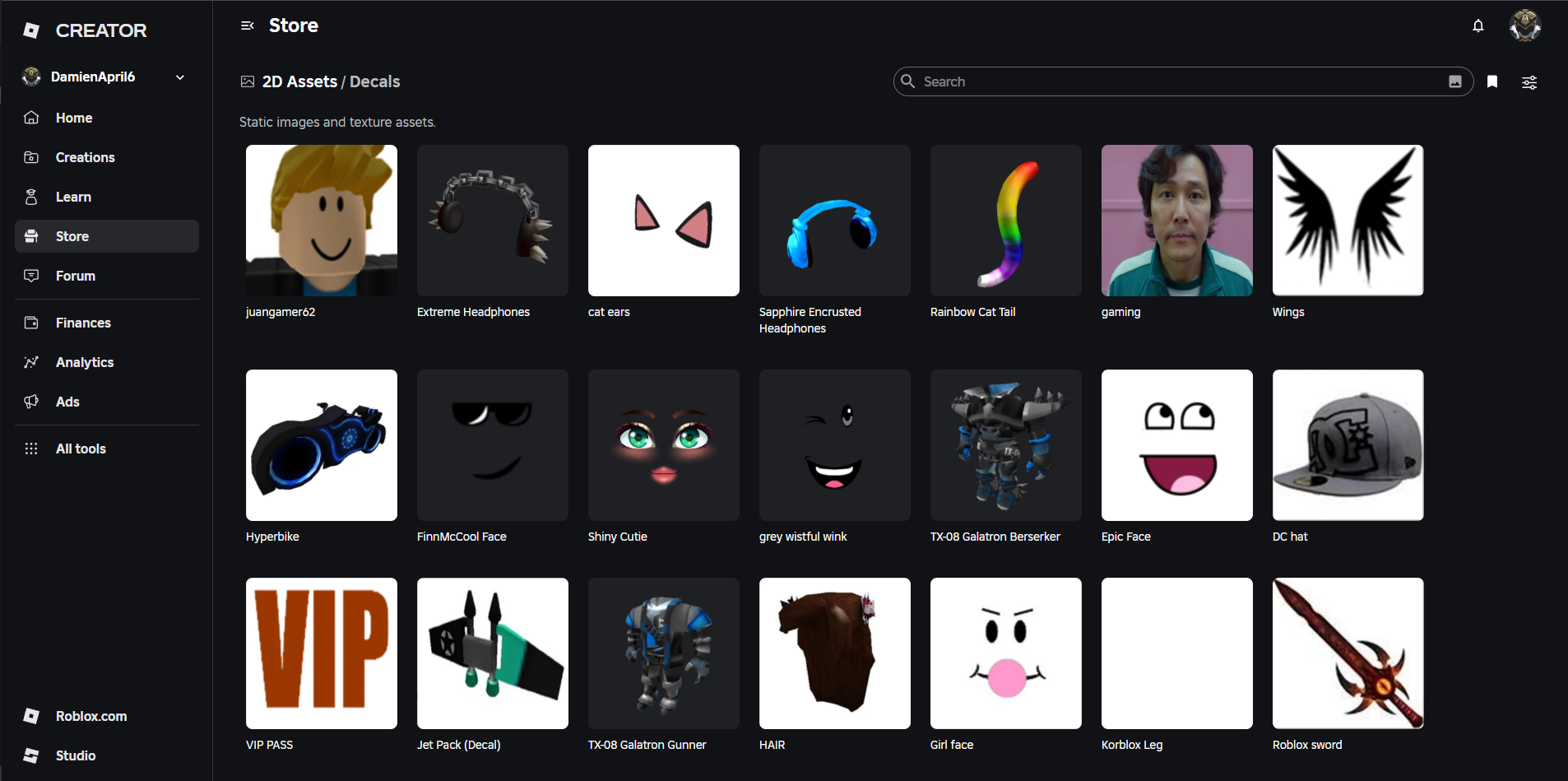 How to find Gang emblem decals for Bizarre Lineage Roblox experience on the Roblox asset marketplace.