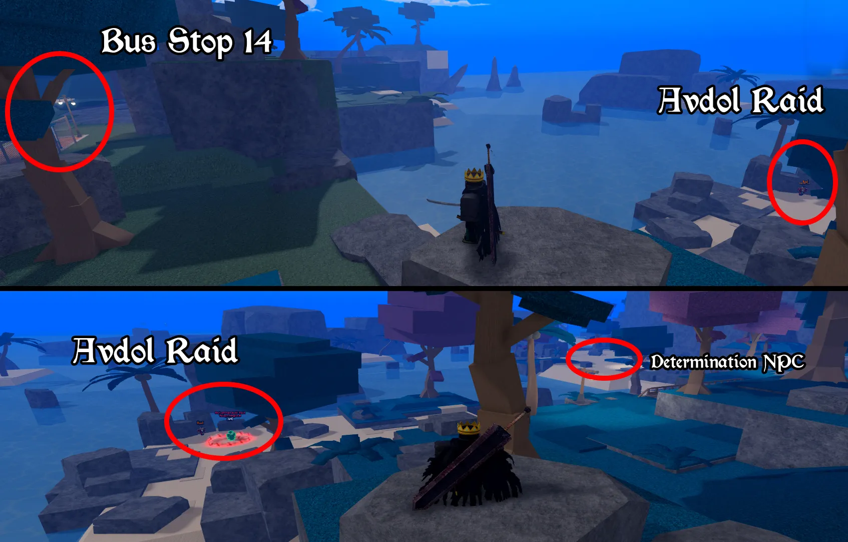 how to get to the dark determination npc in bizzare lineage