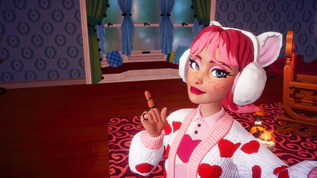 Player pointing at lady and tramp statue placement spot in disney dreamlight valley