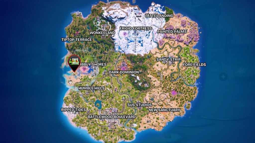 lighthouse vault location marked on map in fortnite