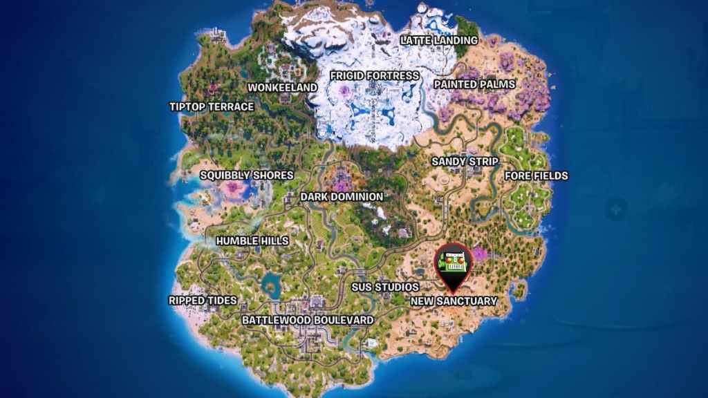 new sanctuary vault map location in fortnite