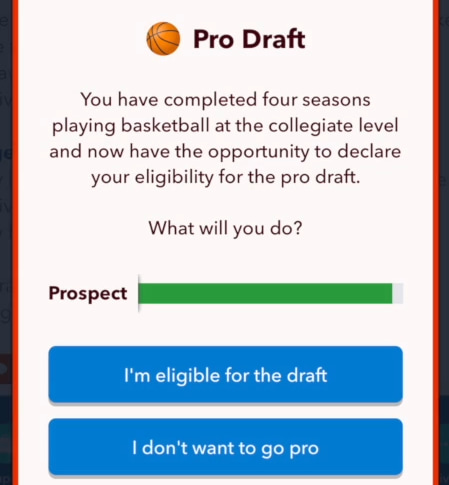 pro draft in basketball bitlife