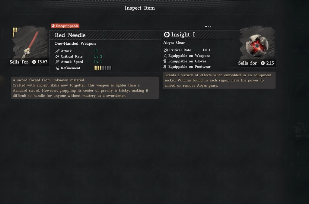 Red Needle Katana in Crimson Desert