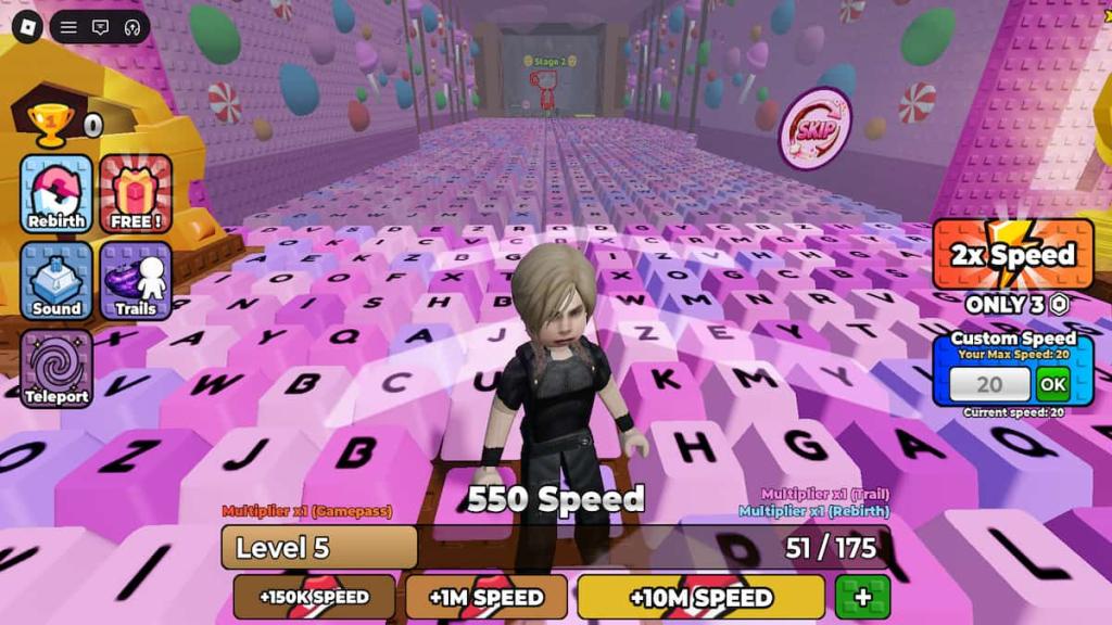 In-game screenshot of Speed Keyboard Escape