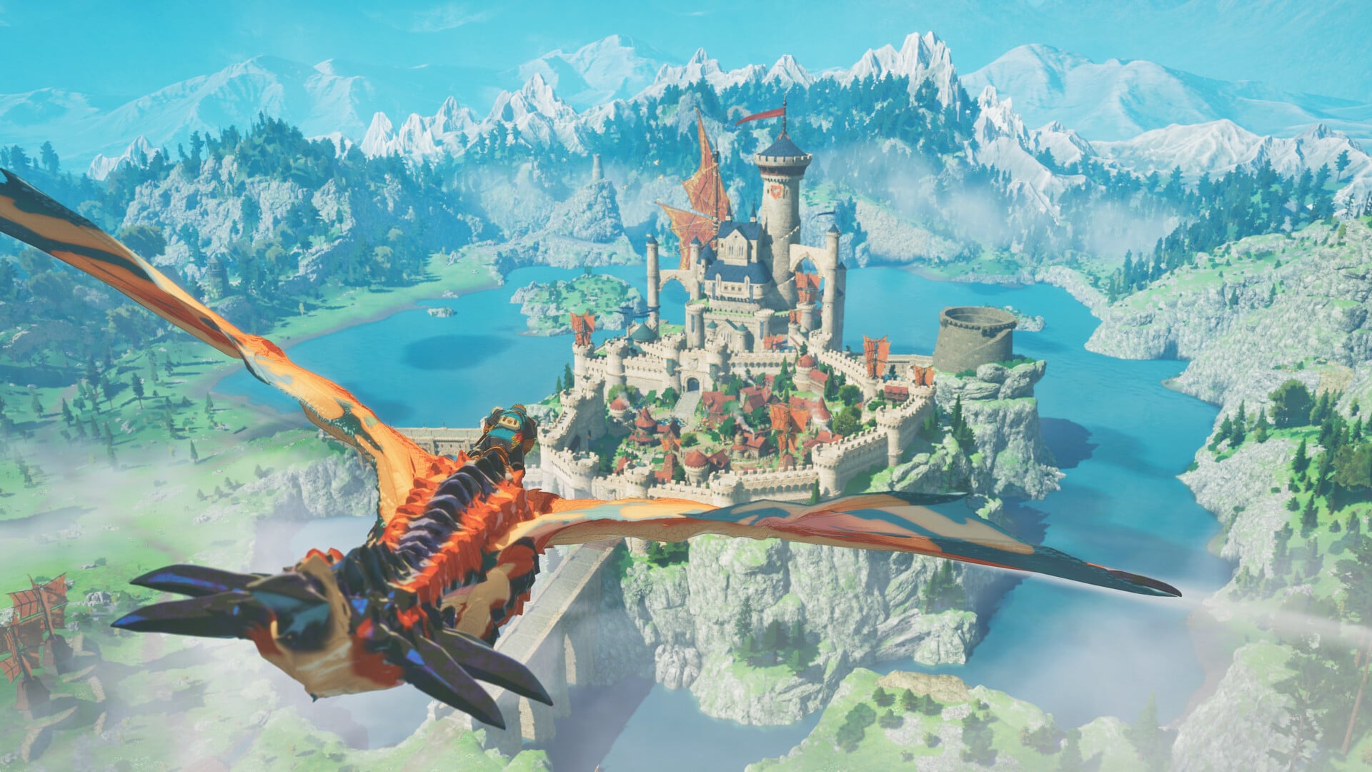Flying on the Rathalos in Monster Hunter Stories 3