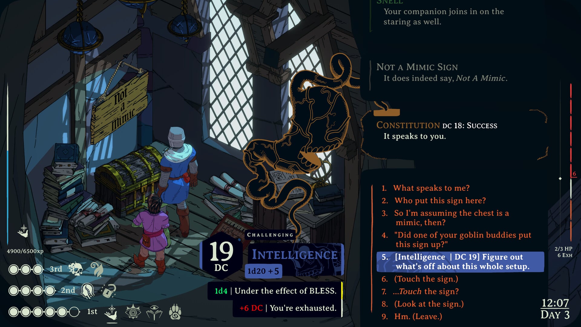 A decision making situation in Esoteric Ebb