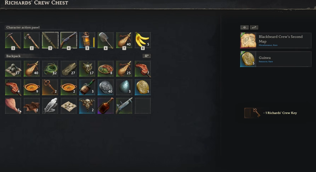 Contents in Richards' Crew chest in Windrose