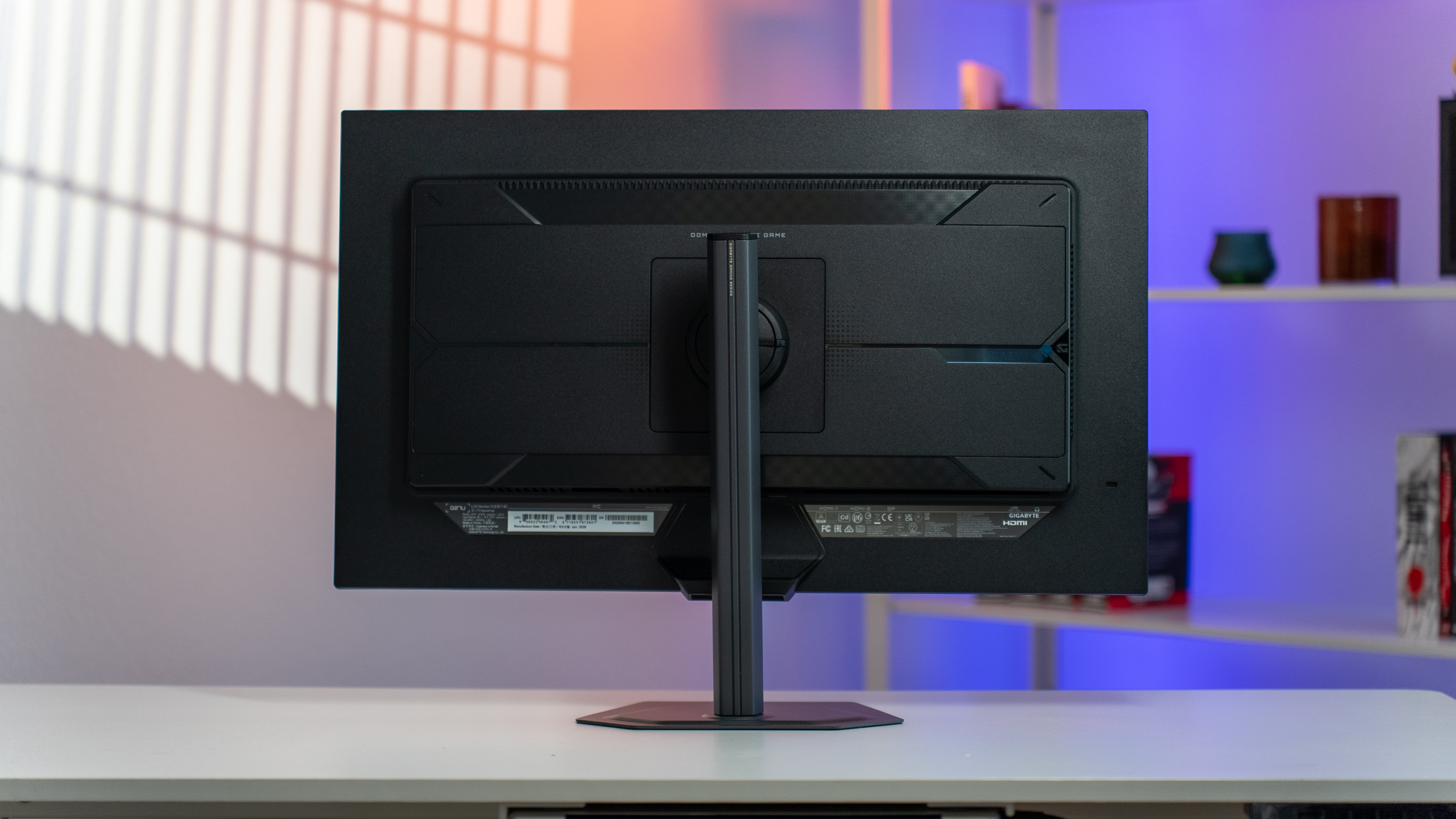 A monitor from the back