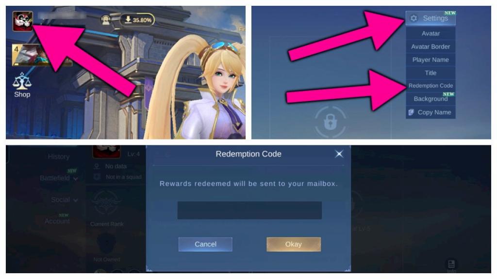 How to redeem Mobile Legends: Bang Bang codes.