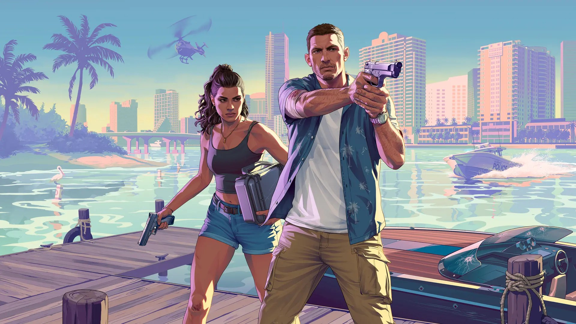 Jason and Lucia official artwork for GTA VI.