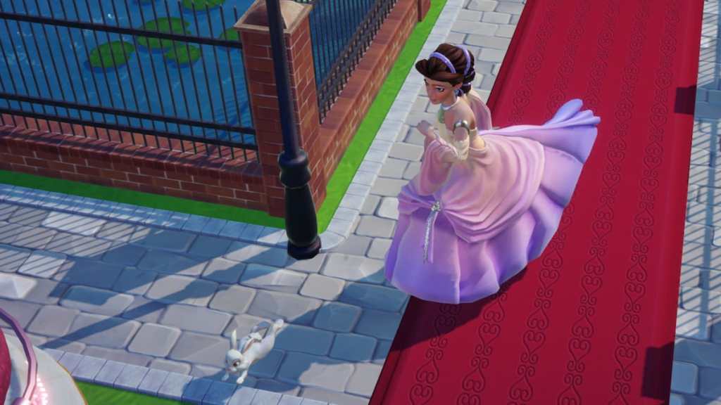 Chasing a running white rabbit in disney dreamlight valley