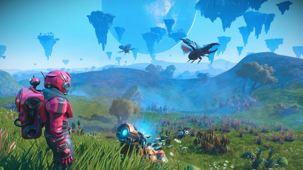 Meeting an animal in the open in No Man's Sky