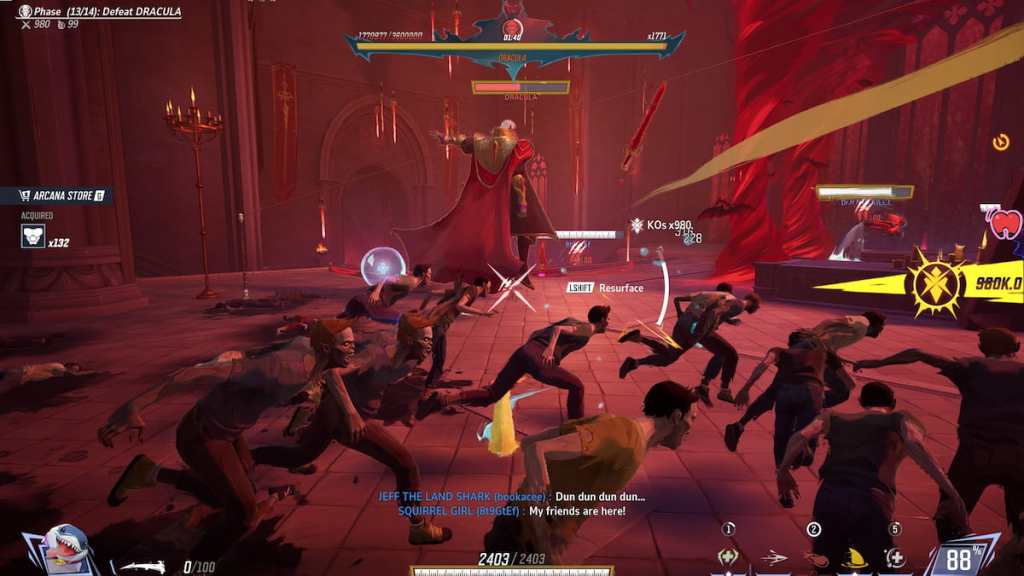 Jeff swimming underground by dracula boss and vampires in marvel rivals