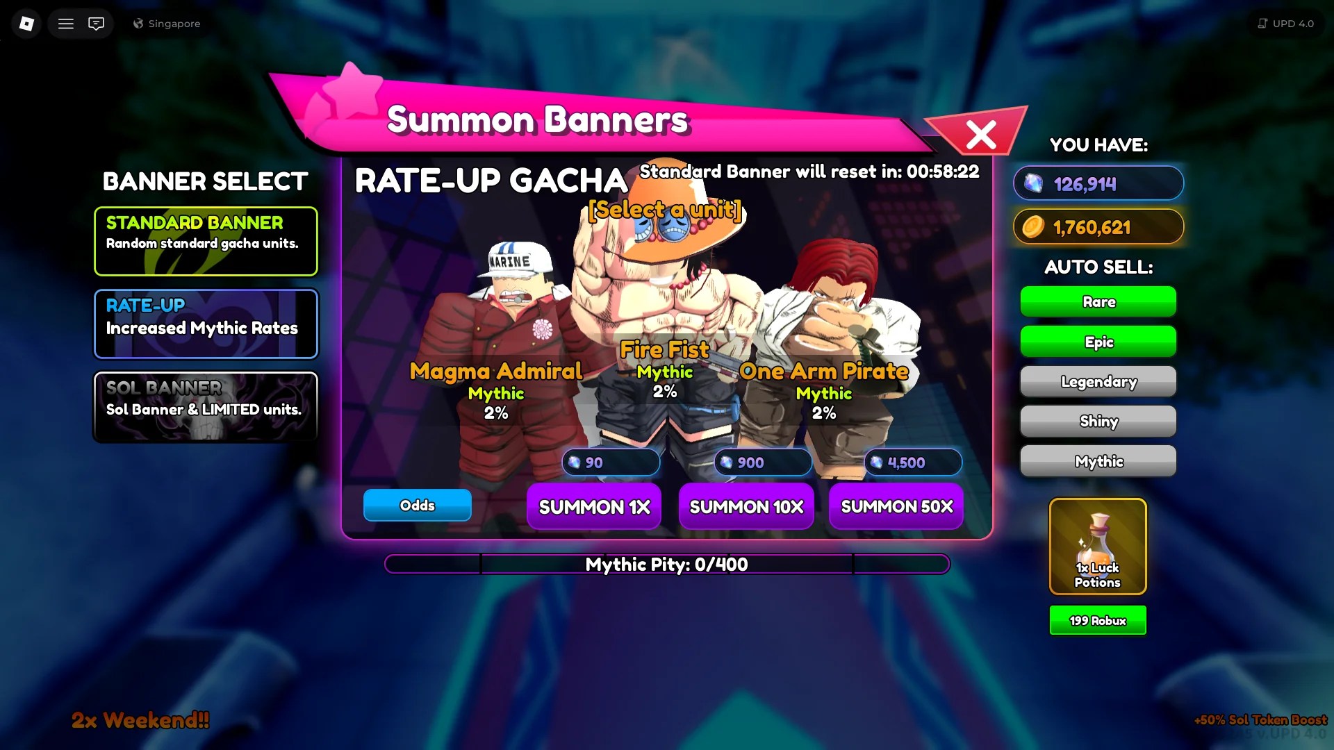 How to obtain new units by summoning them on gacha banners in Re: Rangers X Roblox experience.