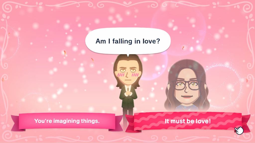 A Mii asking if they're in love in tomodachi life living the dream