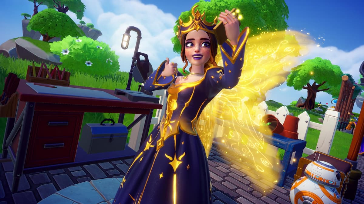 Taking picture with crafting station in disney dreamlight valley