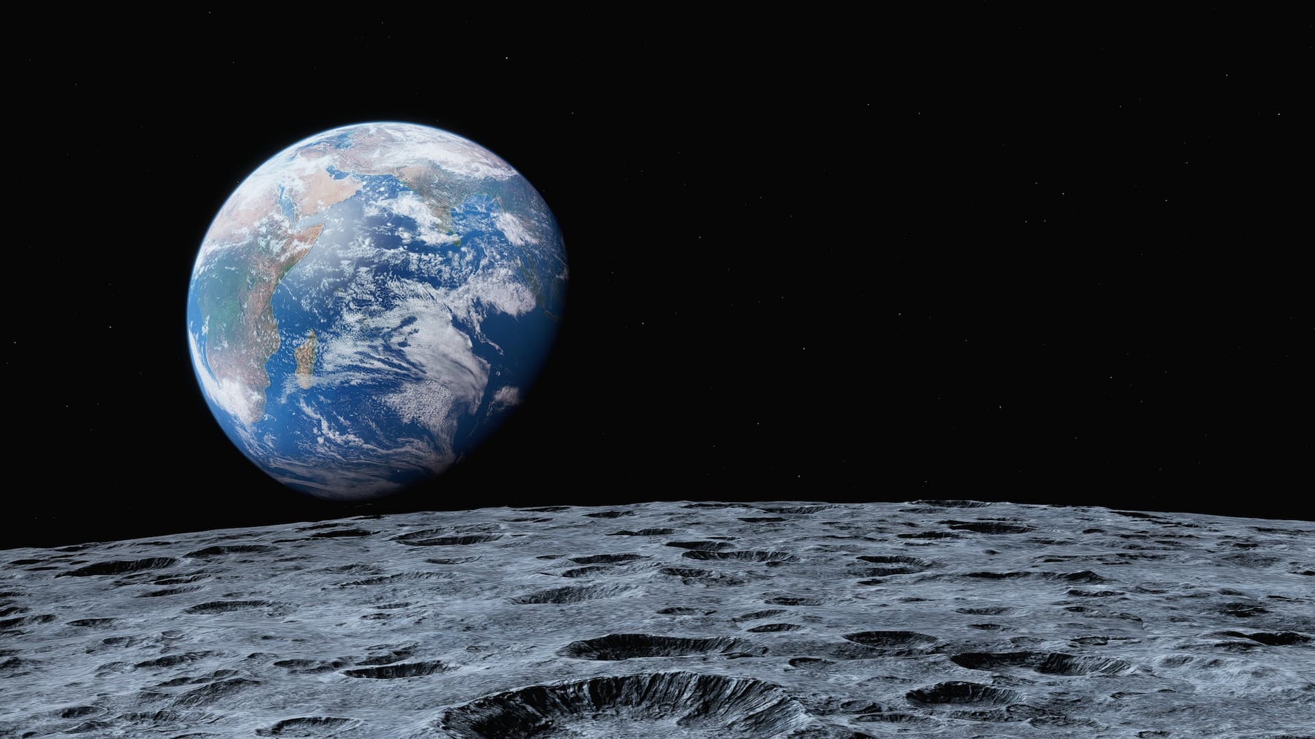 The Earth as seen from the Moon in Pragmata.