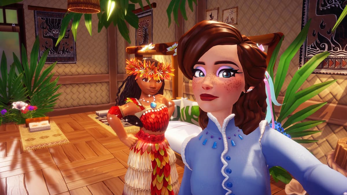 Taking picture with Moana in disney dreamlight valley