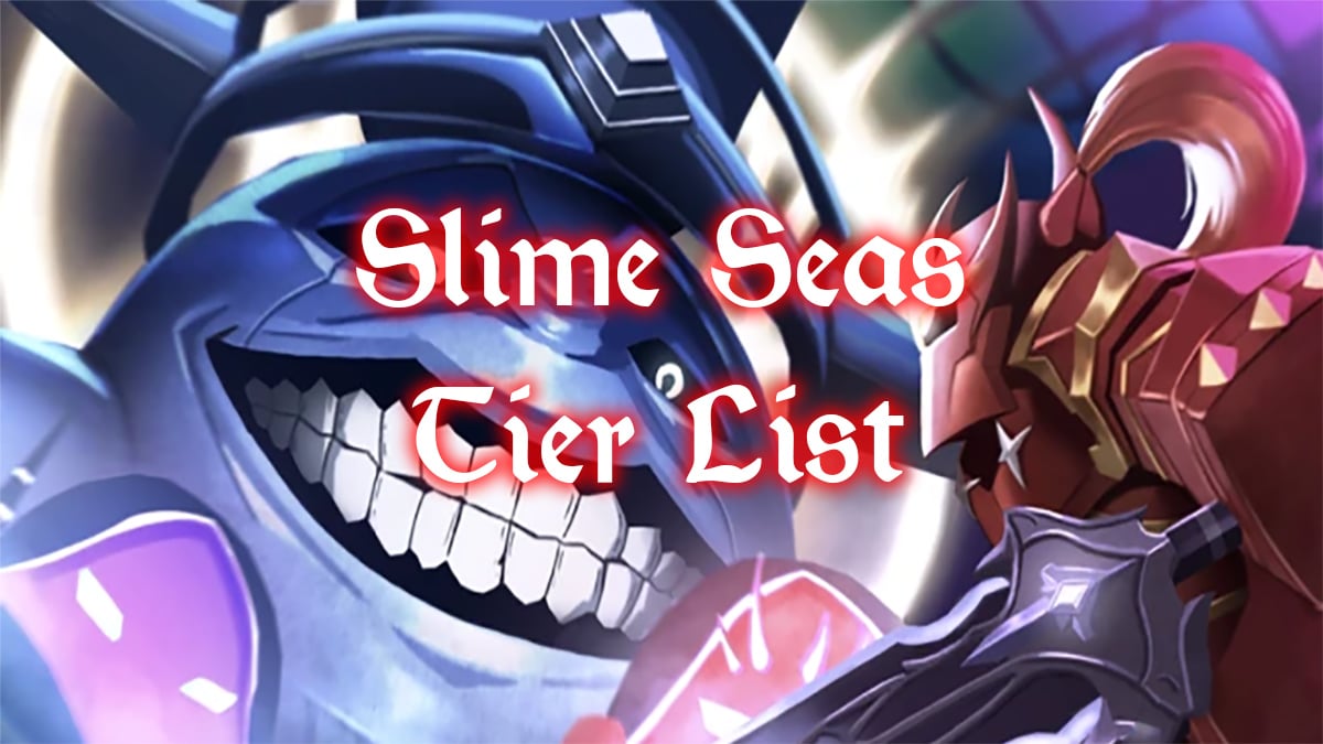 slime seas tier list and guide image showcasing igris the red knight from solo leveling facing the statue