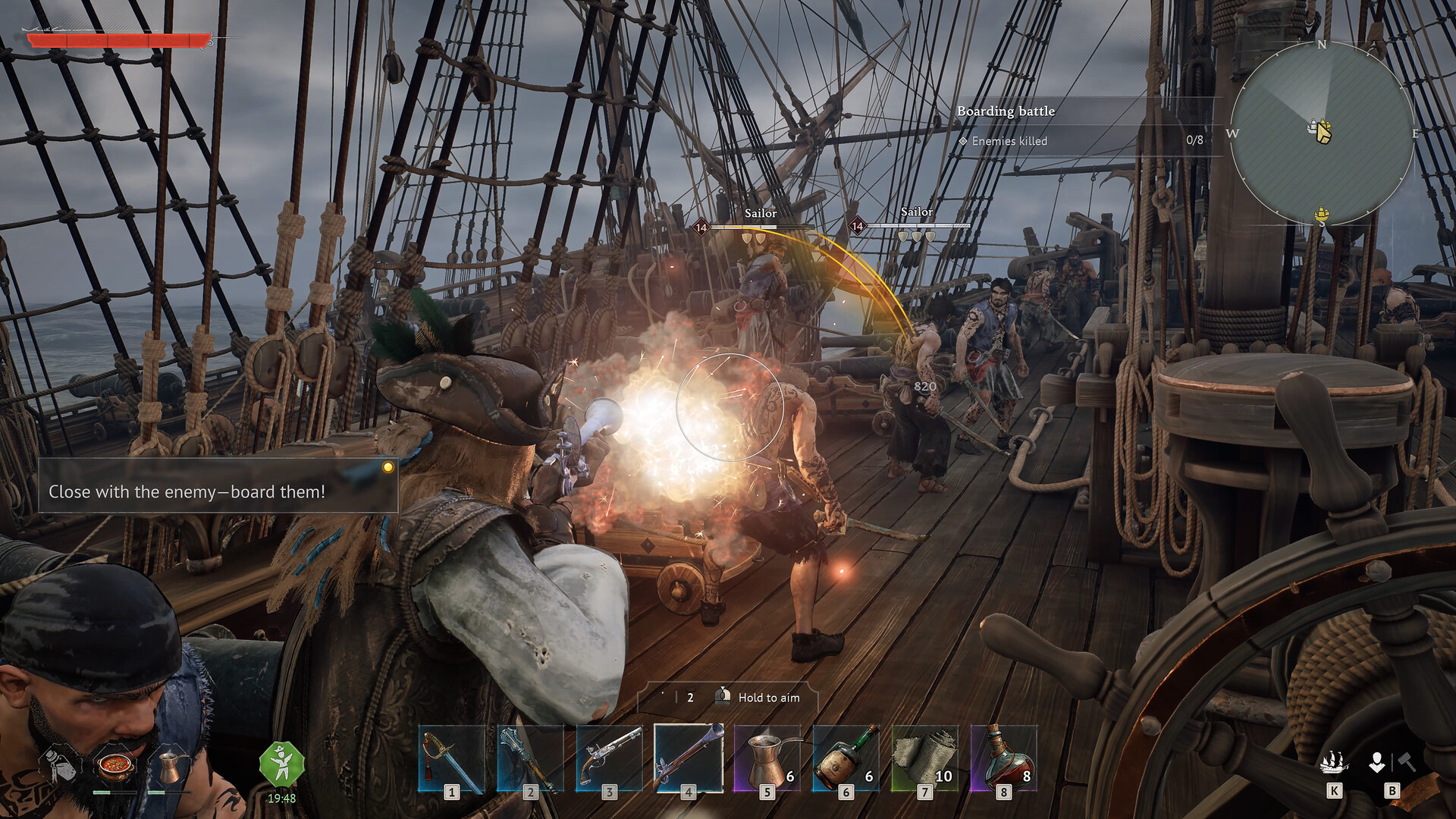 Boarding the ship in Windrose