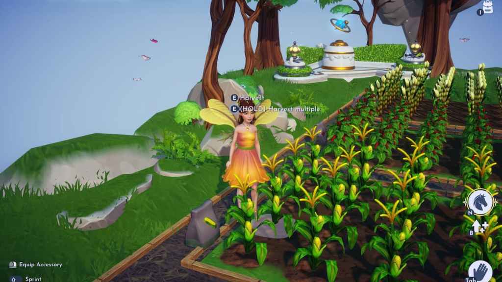 Standing by corn in disney dreamlight valley