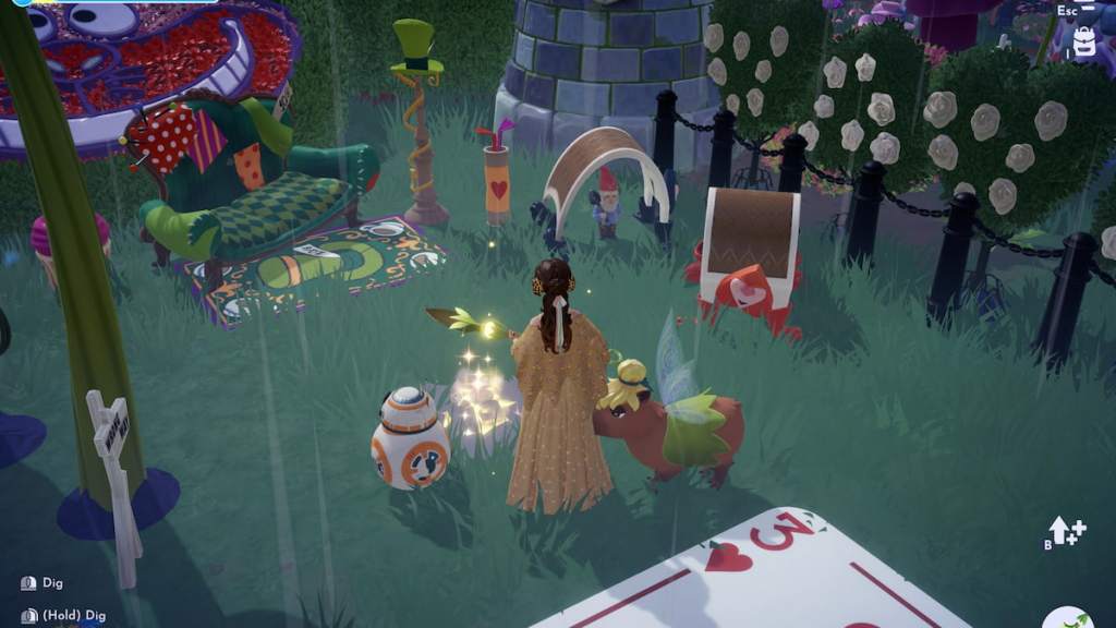 tinker ball capybara dig spot in disney dreamlight valley