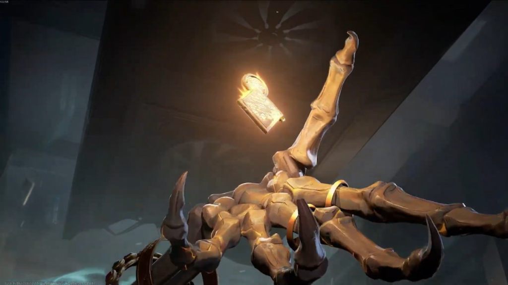 Hand grabbing tablet in marvel rivals