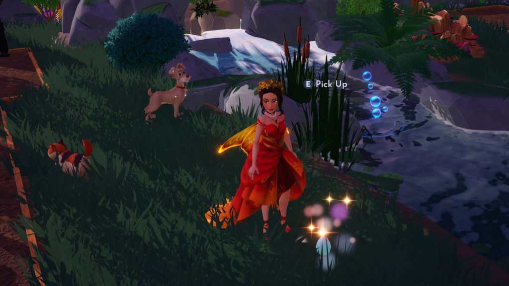 Player standing by blue wild spring egg on ground in disney dreamlight valley