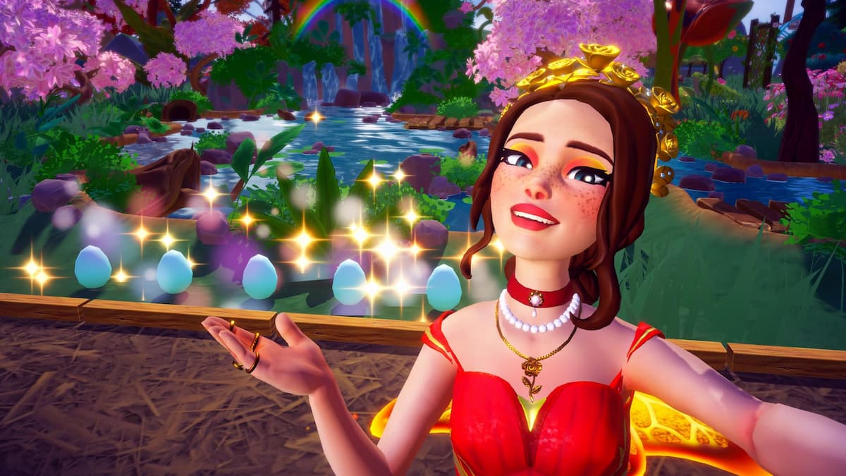 Taking picture with wild spring eggs in disney dreamlight valley