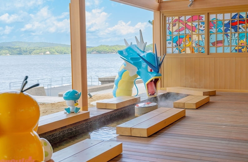 Japanese Wakura Pokémon Footbath photo of Gyarados