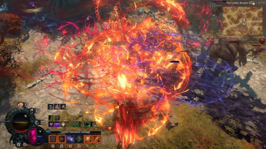 A Warlock casts Apocalypse, creating a huge explosion on the screen in Diablo 4.