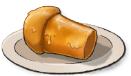 A giant mushroom-shaped loaf of bread  on a white plate