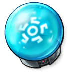 A blue orb with a small white snowflake-like design in the center. This is the Bilia+ in LumenTale