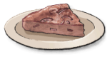 A slice of pinkish frittata with chunks of onion in it. This is the Cipollata recipe from LumenTale