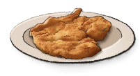 A plate of what looks like fried chicken. This is the Cotoletta in LumenTale