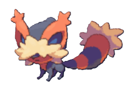 A fox like creature with big ears and a hood covering its face