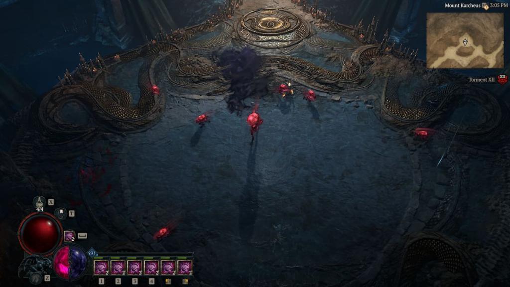 A Warlock transformed into a Lunatic runs through Skovos in DIablo 4, creating mini demons in his wake.