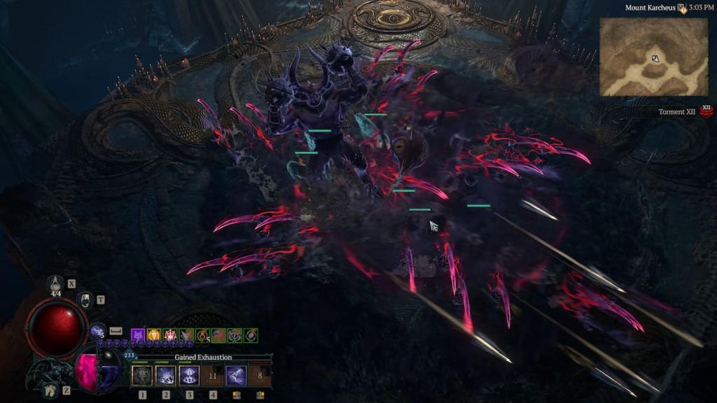 A Warlock using a Dread Claws build in Diablo 4.