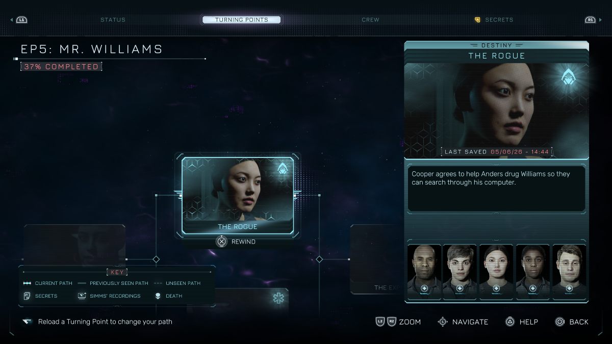 The Rouge Destiny unlock on Turning Points menu
