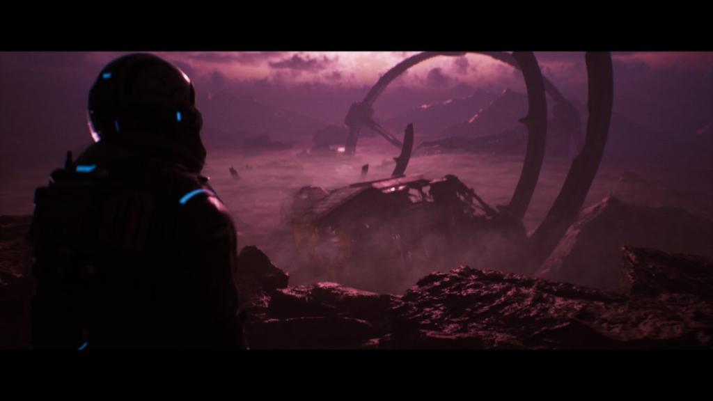 Cernan looking at the destroyed cassiopeia ships, a ship graveyard