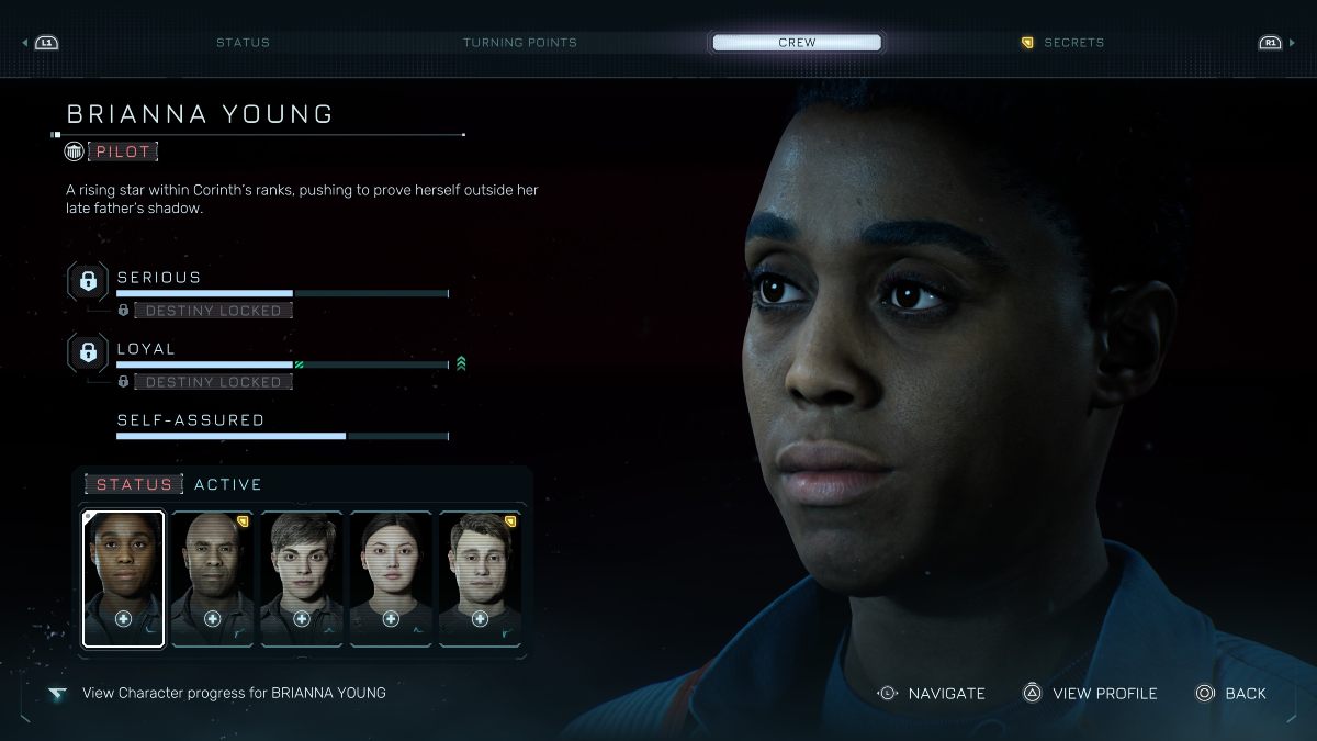 Brianna Young's Destiny menu