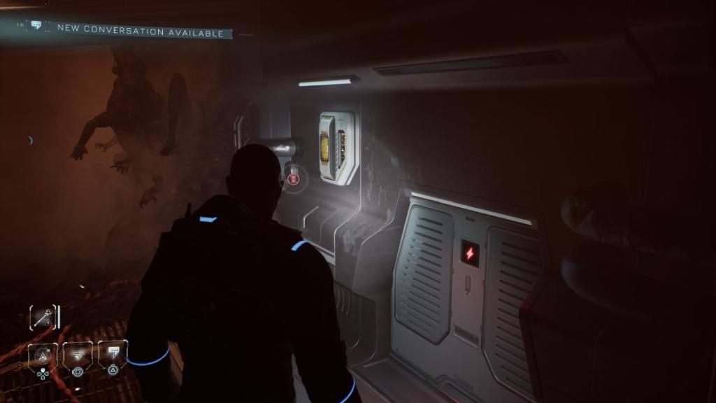 Looking at fuse box next to deactivated vent in episode 8