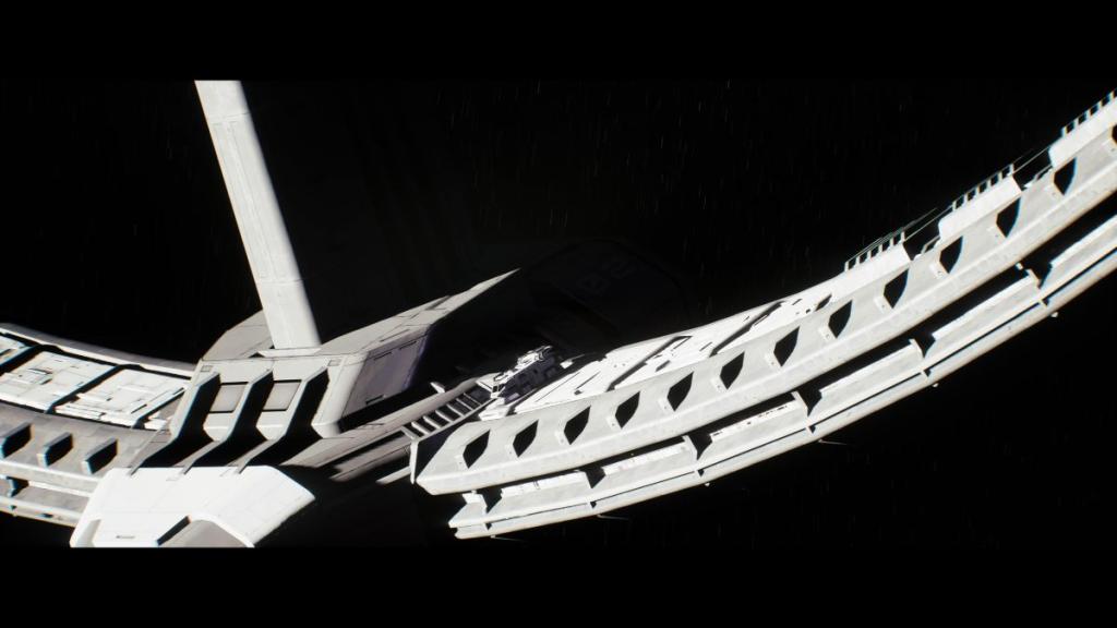 the SEV ship landed on the booster ring