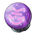 A purple sphere with the Horrens symbol from LumenTale inside. 