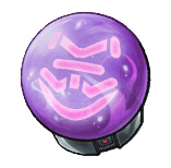 A purple sphere with the Horrens symbol from LumenTale inside. 
