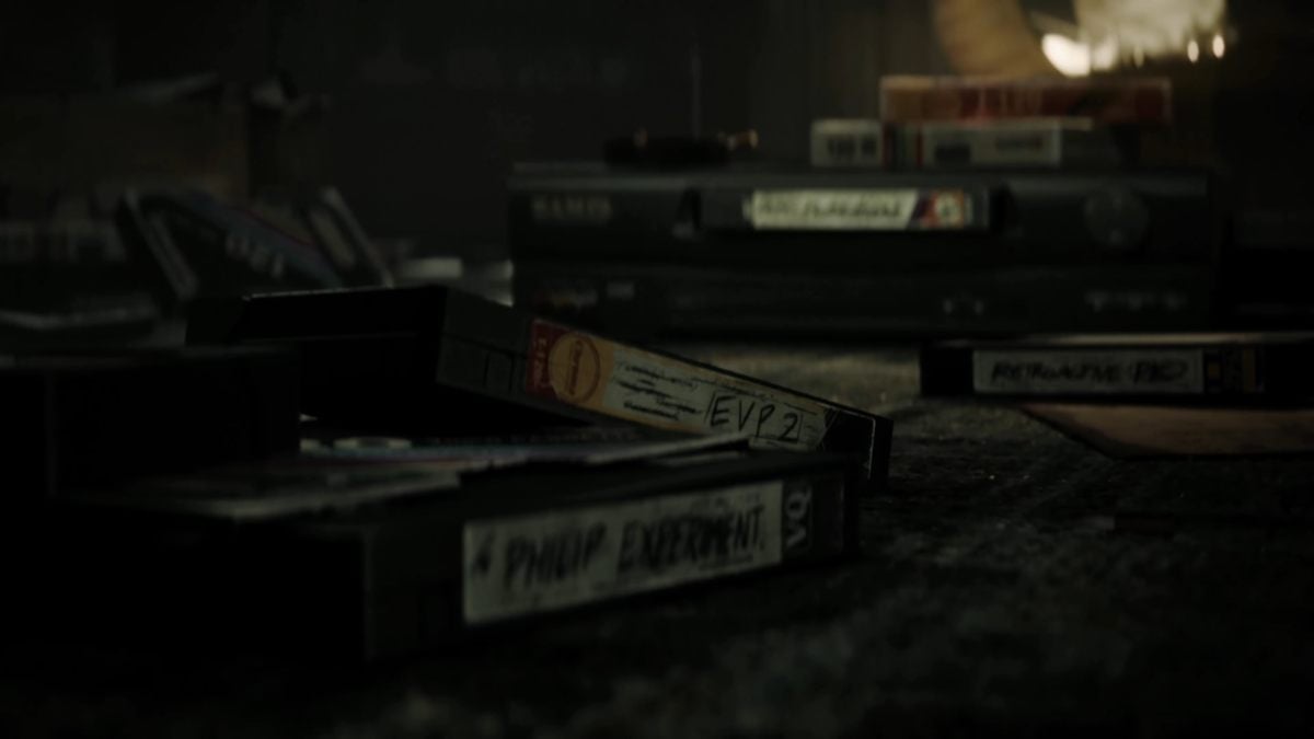 VHS tapes with one in the recorder