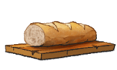 A loaf of bread on a wooden cutting board. This is Pane from LumenTale