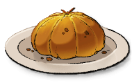 A white plate with a loaf of bread that looks like an orange pumpkin.