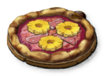 A pizza with pineapple rings and ham on it. This is the Orrida recipe from LumenTalw